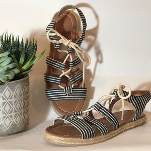 NAUTICA  striped canvas sandals NWOT